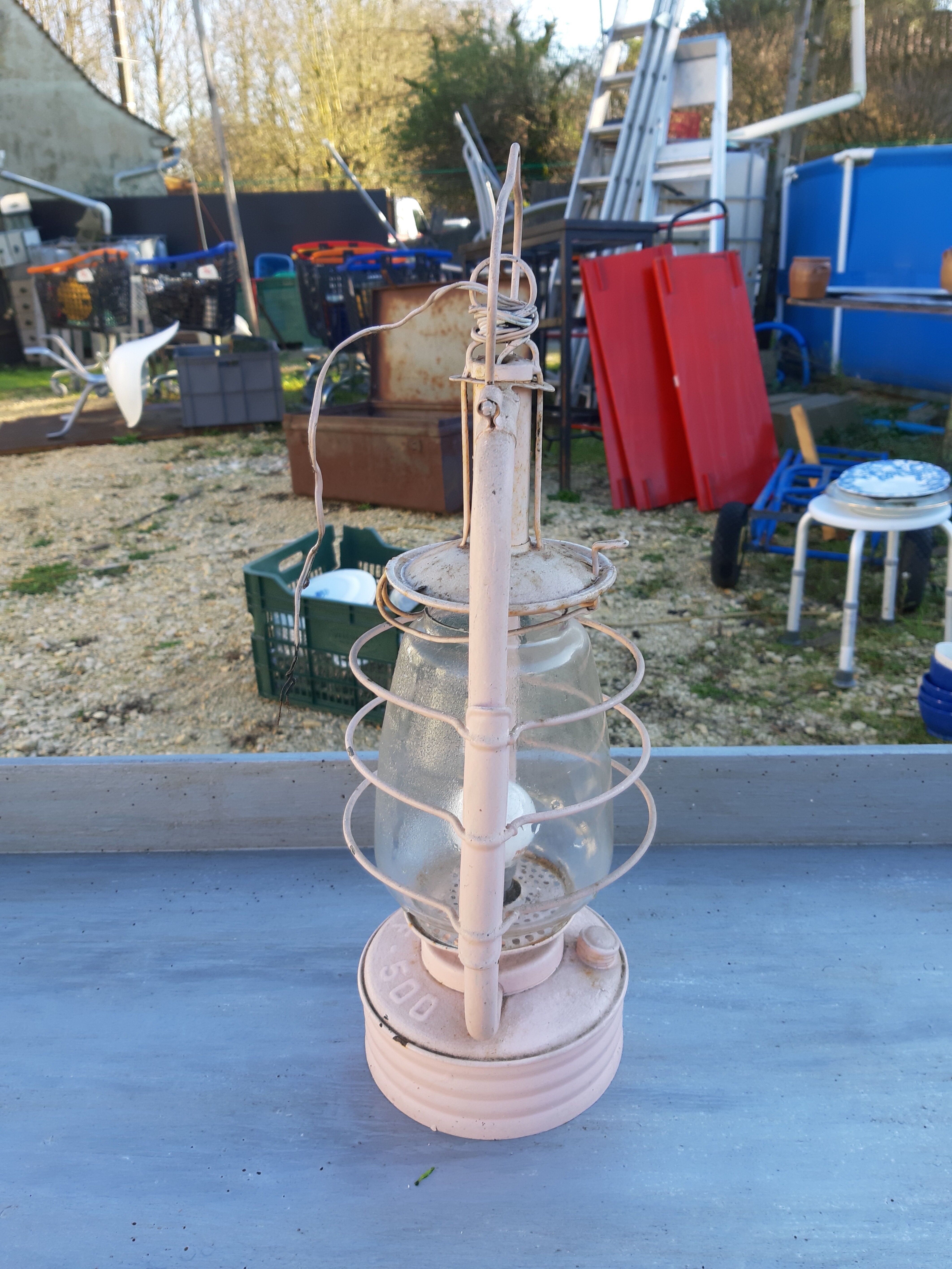 Old oil lamp electrified