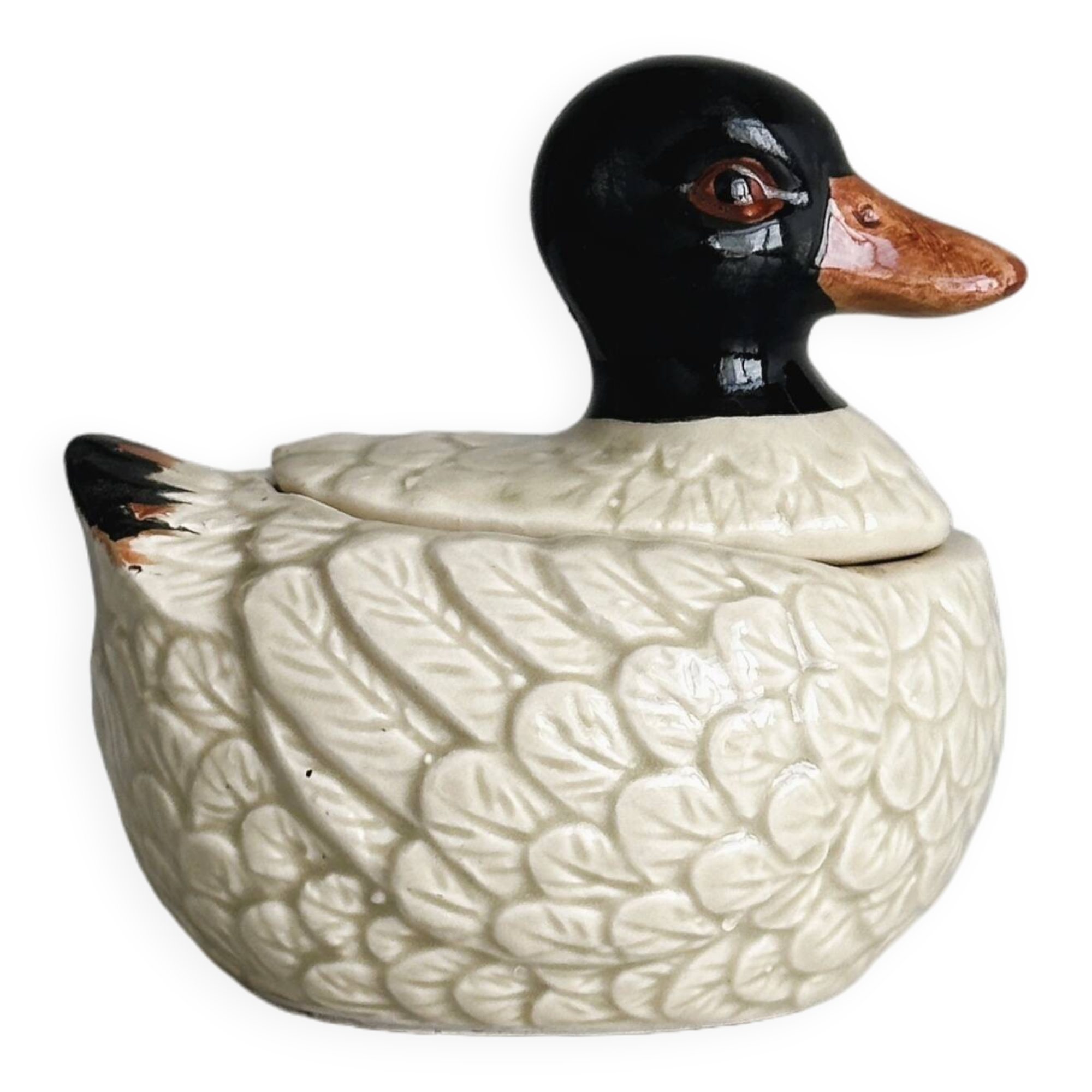 Duck mustard pot, kitchen decor, small jam pot.