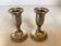 Pair of small silver metal candlesticks Italy