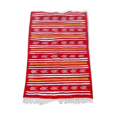 Handmade white and yellow red carpet 72x107cm