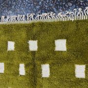 Handmade green pure wool rug, size 150 x 250 cm