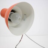 1960s Pair of Josef Hurka Orange Red Desk Lamps, Czechoslovakia