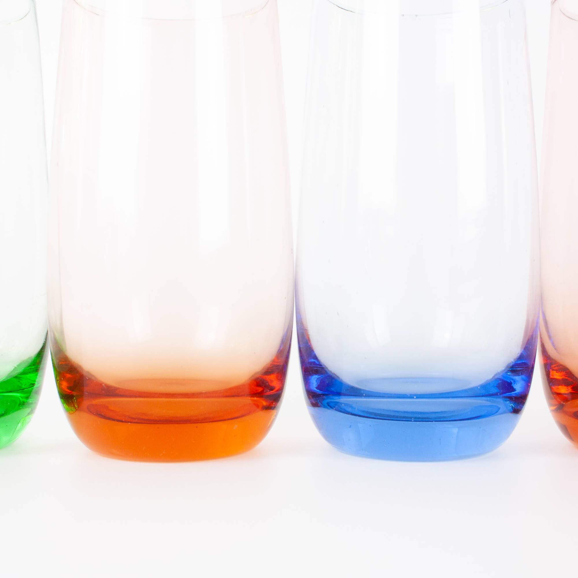 Set of 4 Italian Colorful Glasses, 1980s