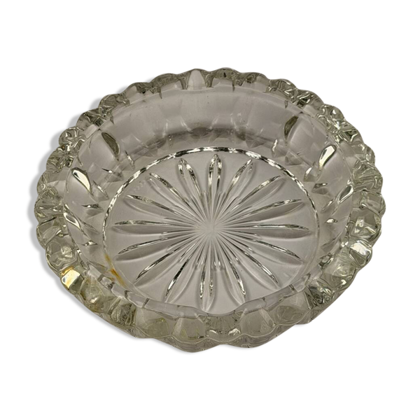 Cendrier vintage en verre pressé