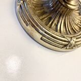 Metal and wood lamp base, 2M braided fabric cable.