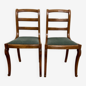 Paire de chaises à barrettes style empire en hêtre