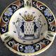 Ceramic ashtray painted coat of arms saint malo 14.5 cm