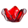 Sommerso red pocket tray by Seguso, frosted Murano glass, Italy, 1970