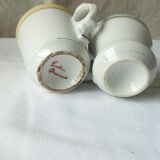 2 cups brulots in porcelain thick bistro late 19 eme