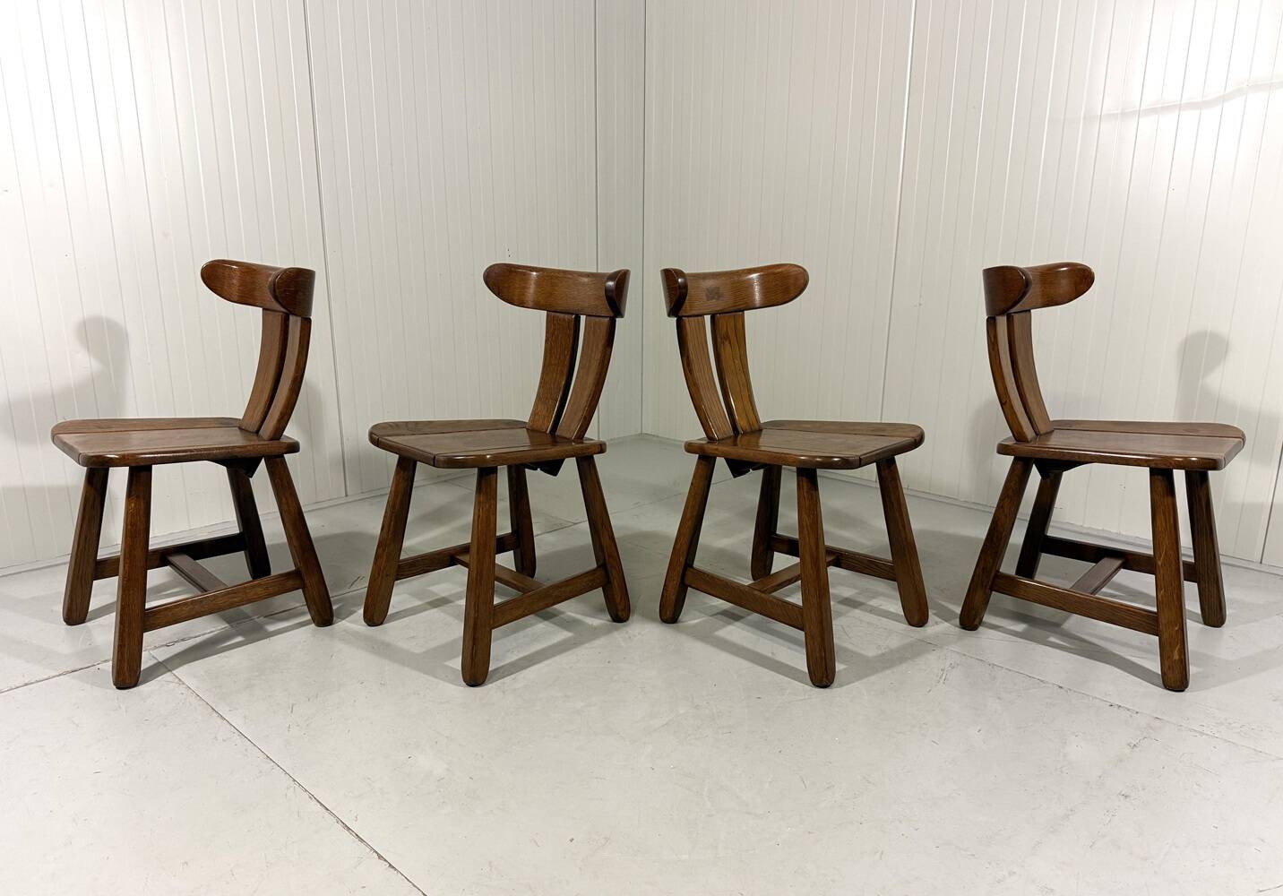 Brutalist oak dining chairs 1970’s