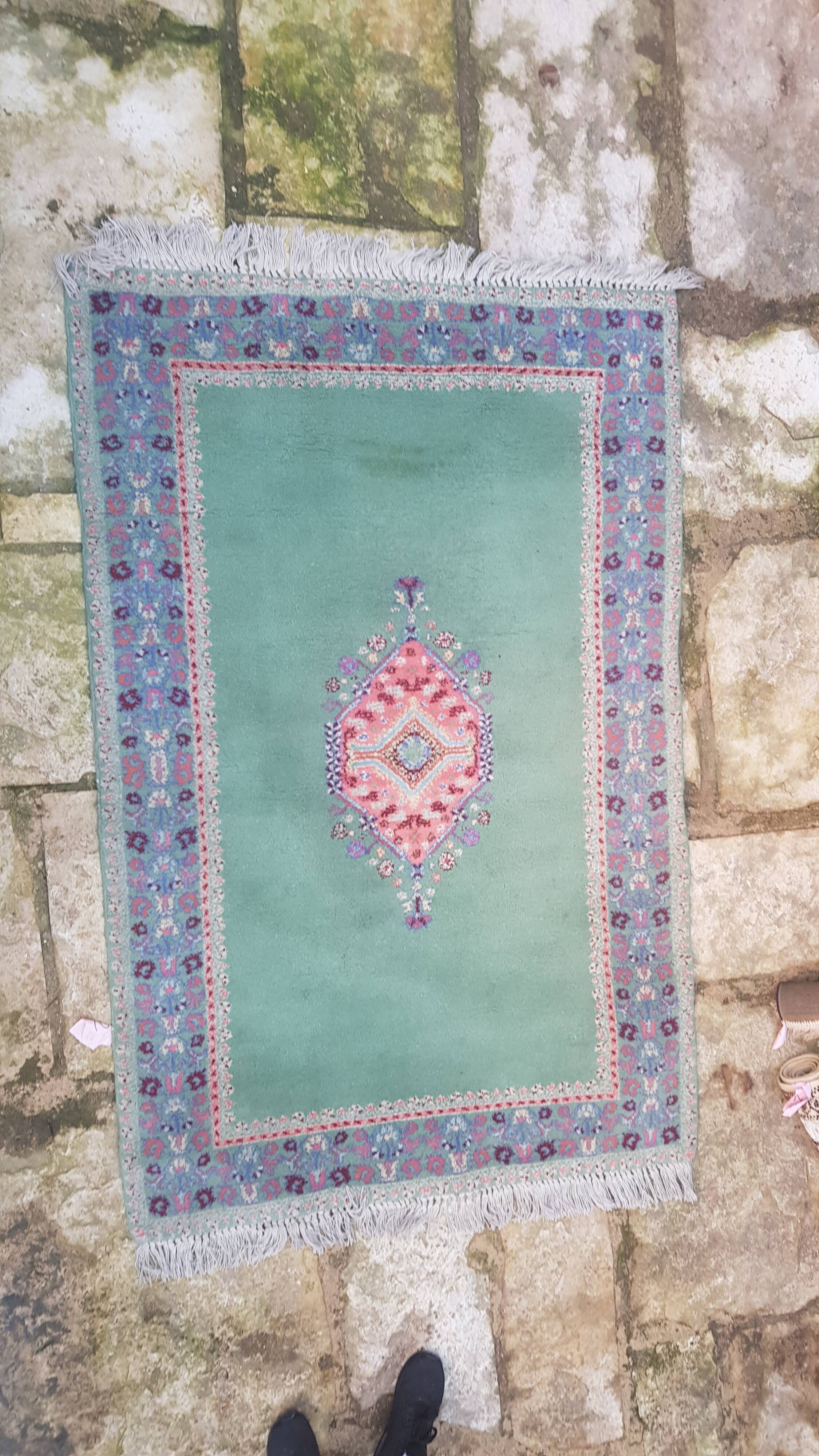 Moroccan rug 123x185cm handmade wool on cotton