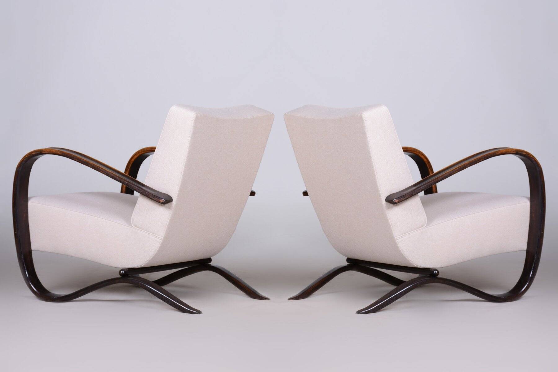 Fauteuils Art Déco H-269 par J. Halabala pour Up Závody, Tchécoslovaquie, années 1930, ensemble de 2
