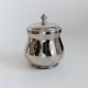 Vintage silver-plated brass ice bucket with glass inlay – mid-century Italian design, 1960s, table centerpiece
