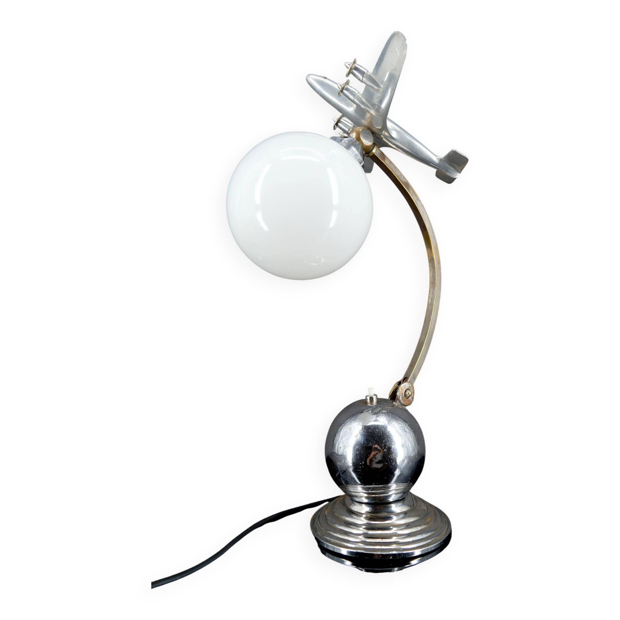 Art Deco / Streamline Moderne "Airplane" propeller lamp, circa 1930-1940
