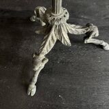 Pair of large Napoleon III candlesticks in patinated bronze