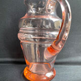 Service for 4 people - Art Deco - Glass or 1/2 pink crystal blown and cut