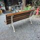 Cast iron garden bench with oak slats