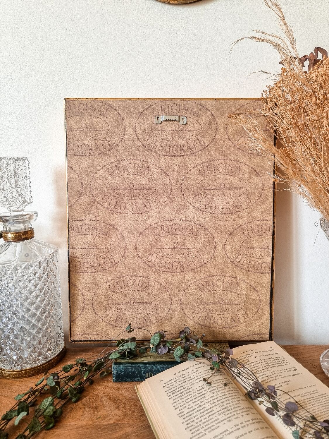 Still life reproduction with golden frame