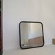 Black metal square mirror, industrial style