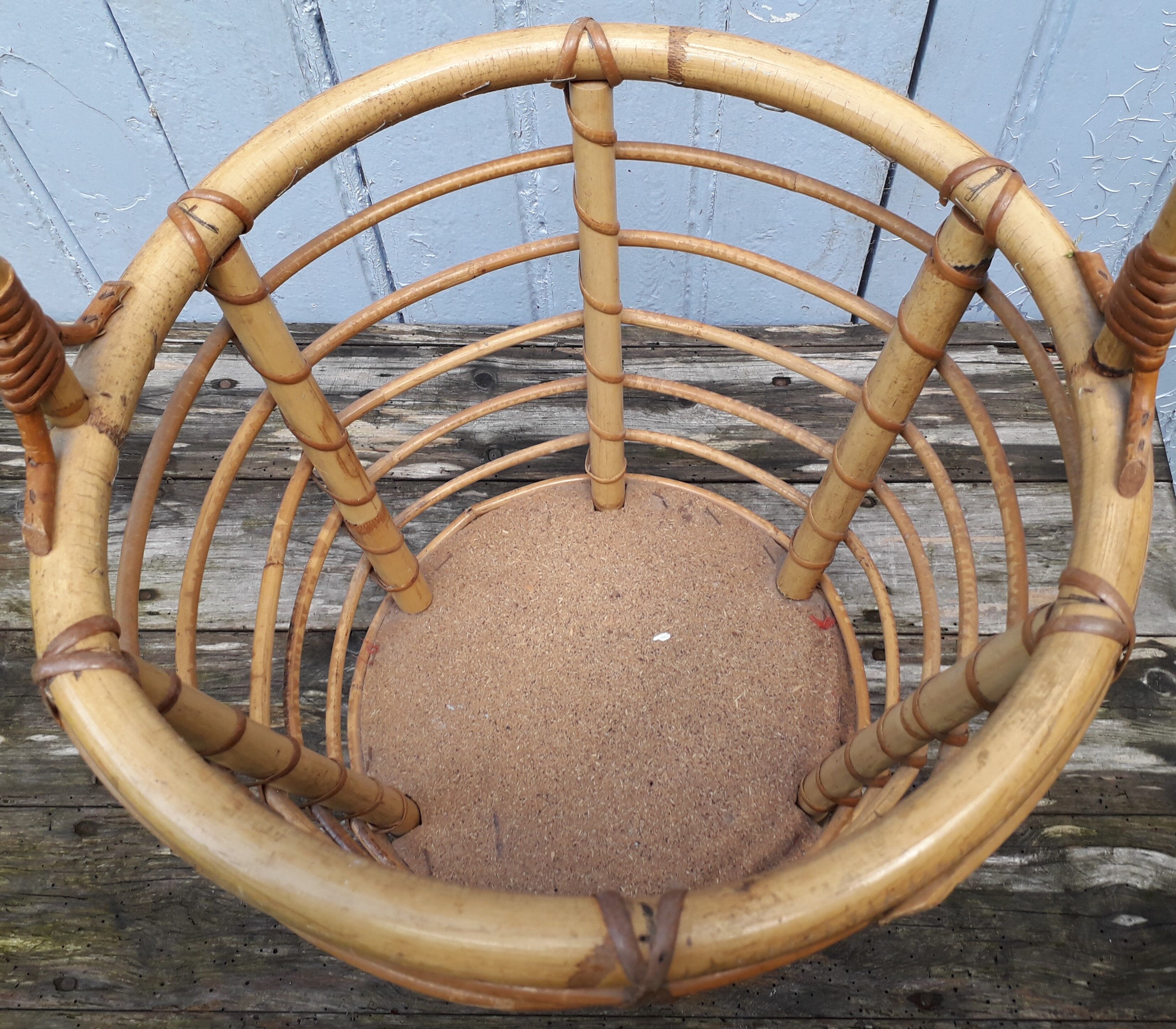 Rattan basket 60s
