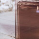 Smoked plexiglass nesting tables, 1970