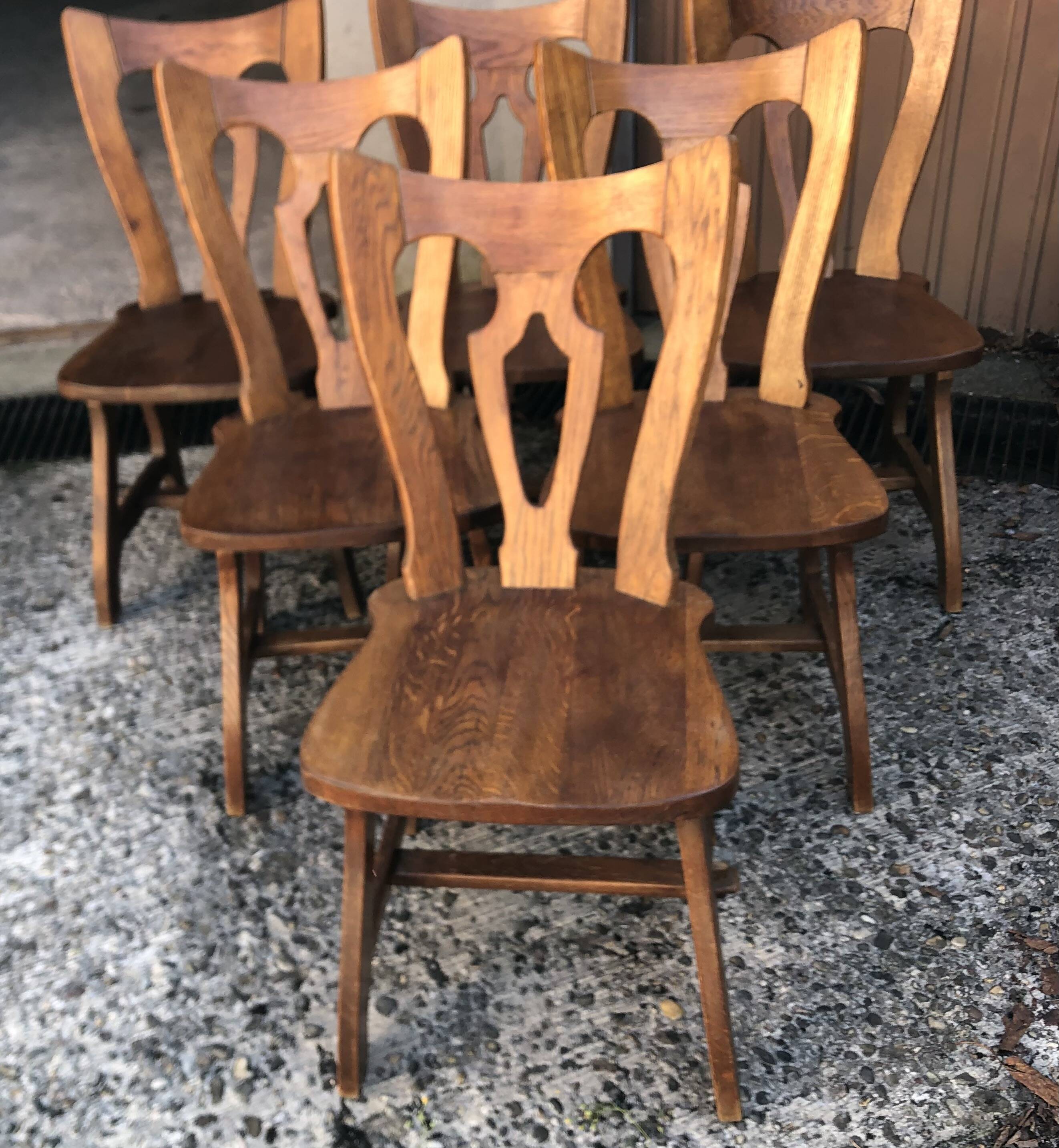 Vintage Brutalist Alsatian Bistro Chairs