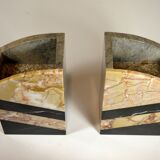 Pair of art deco marble bookends