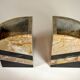 Pair of art deco marble bookends