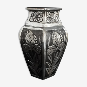 Nickelé vase in Art deco style