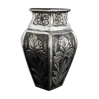 Nickelé vase in Art deco style