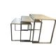 Set of 3 vintage nesting tables / chrome/marble side tables.