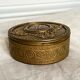 Round brass jewelry box