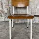 Chaise ecolier ancienne colmon tube metal blanc + bois vintage
