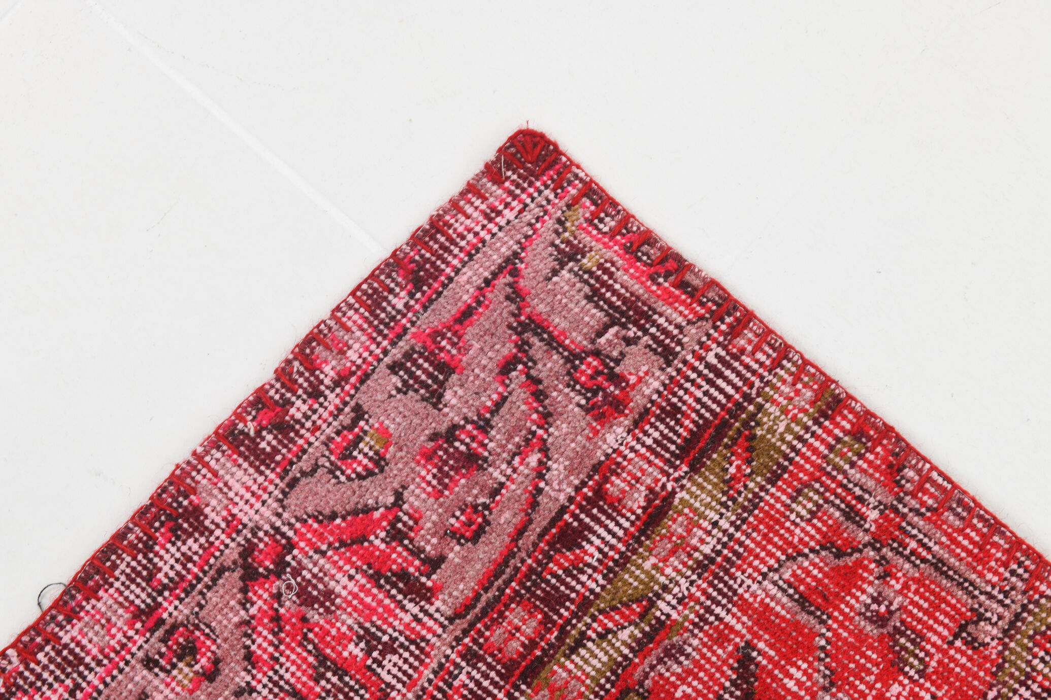 Tapis patchwork vintage en laine faite à la main 245x168cm