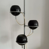 Monix vintage adjustable floor lamp, chrome and brown lacquered metal