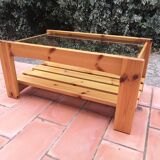 Solid pine coffee table dlg regain 70s vintage