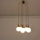 Danish Glass and Rosewood Cascade Ceiling Lamp, 1960s