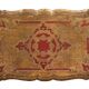 Triptych Florentine Gold and Red Wood Italian nesting Tables, 1960