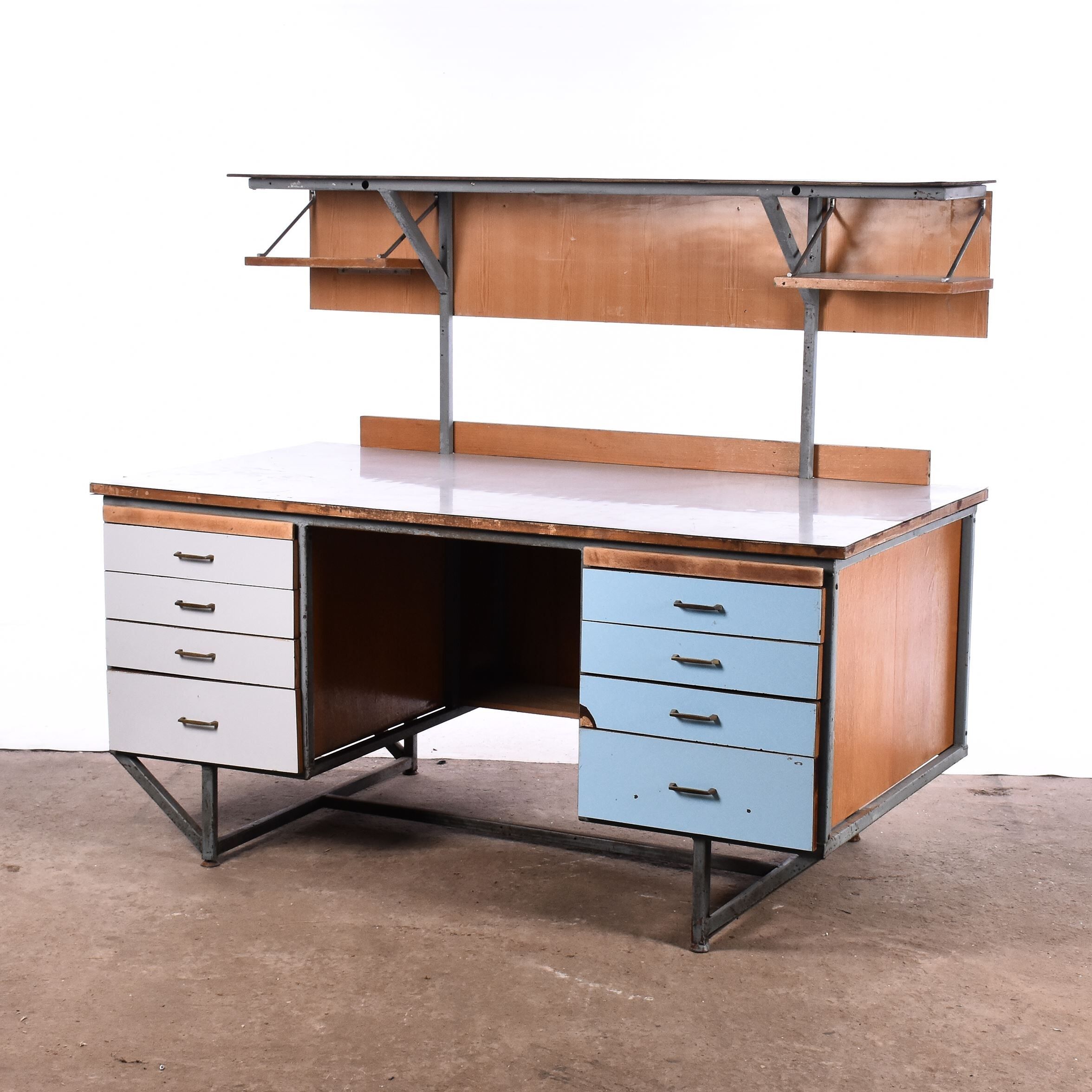 Vintage metal workbench