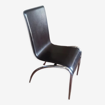 Suite de 4 chaises cuir Roche-Bobois 1970 | Selency