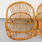 Set of 4 vintage rattan armchairs from the 60s