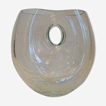 Circa 1970 transparent glass vase
