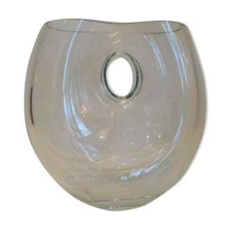 Circa 1970 transparent glass vase
