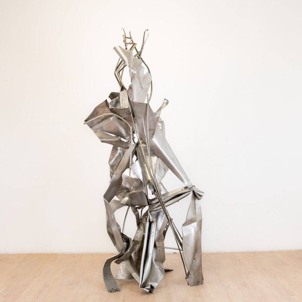 Albert Féraud, sculpture abstraite, 1976, acier inoxydable