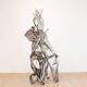 Albert Féraud, sculpture abstraite, 1976, acier inoxydable