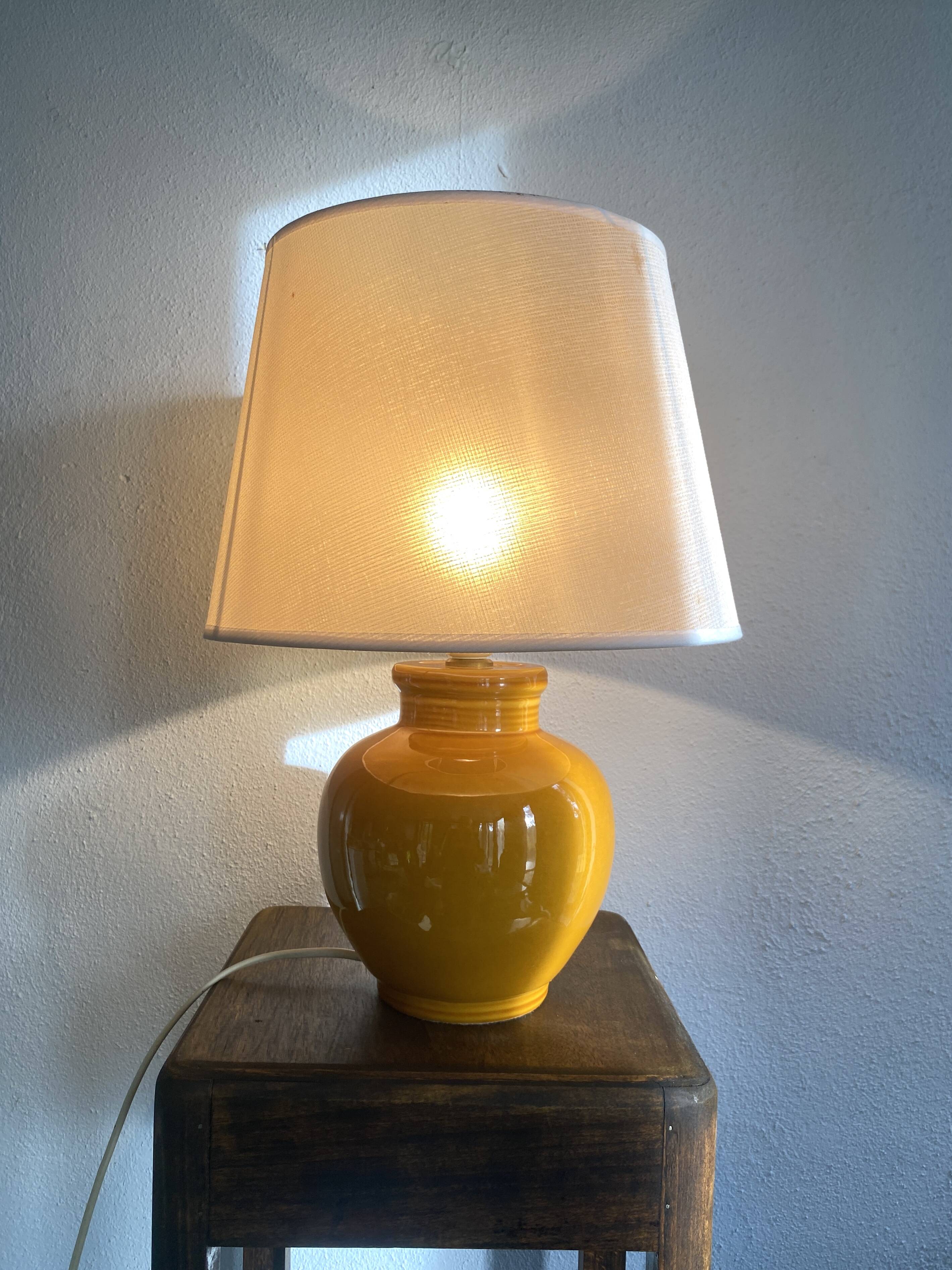 Kotska lamp, ceramic, lampshade, 70s