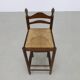 4x Vintage Bar Stool in Wood and Rush, 1970s
