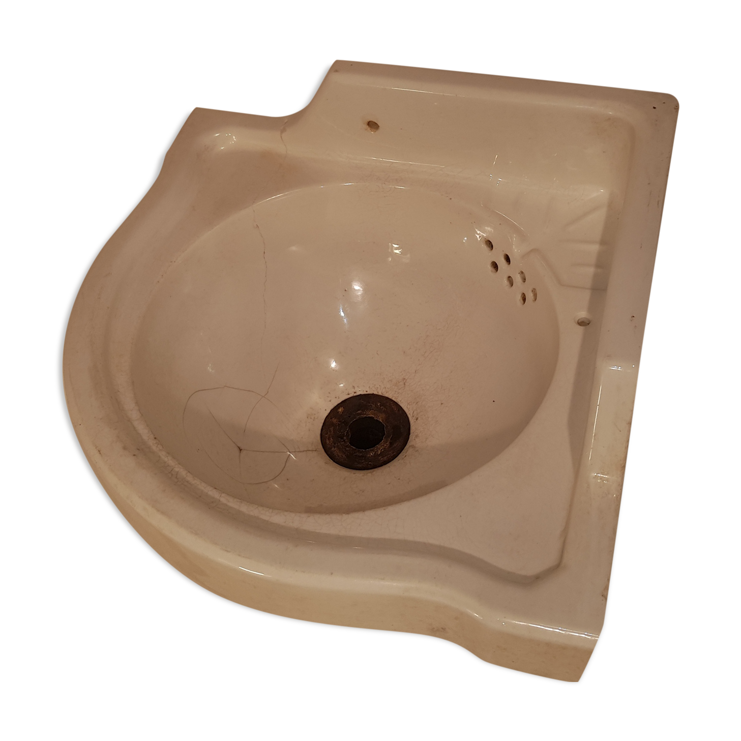 Old-angle hand wash in enamelled iron