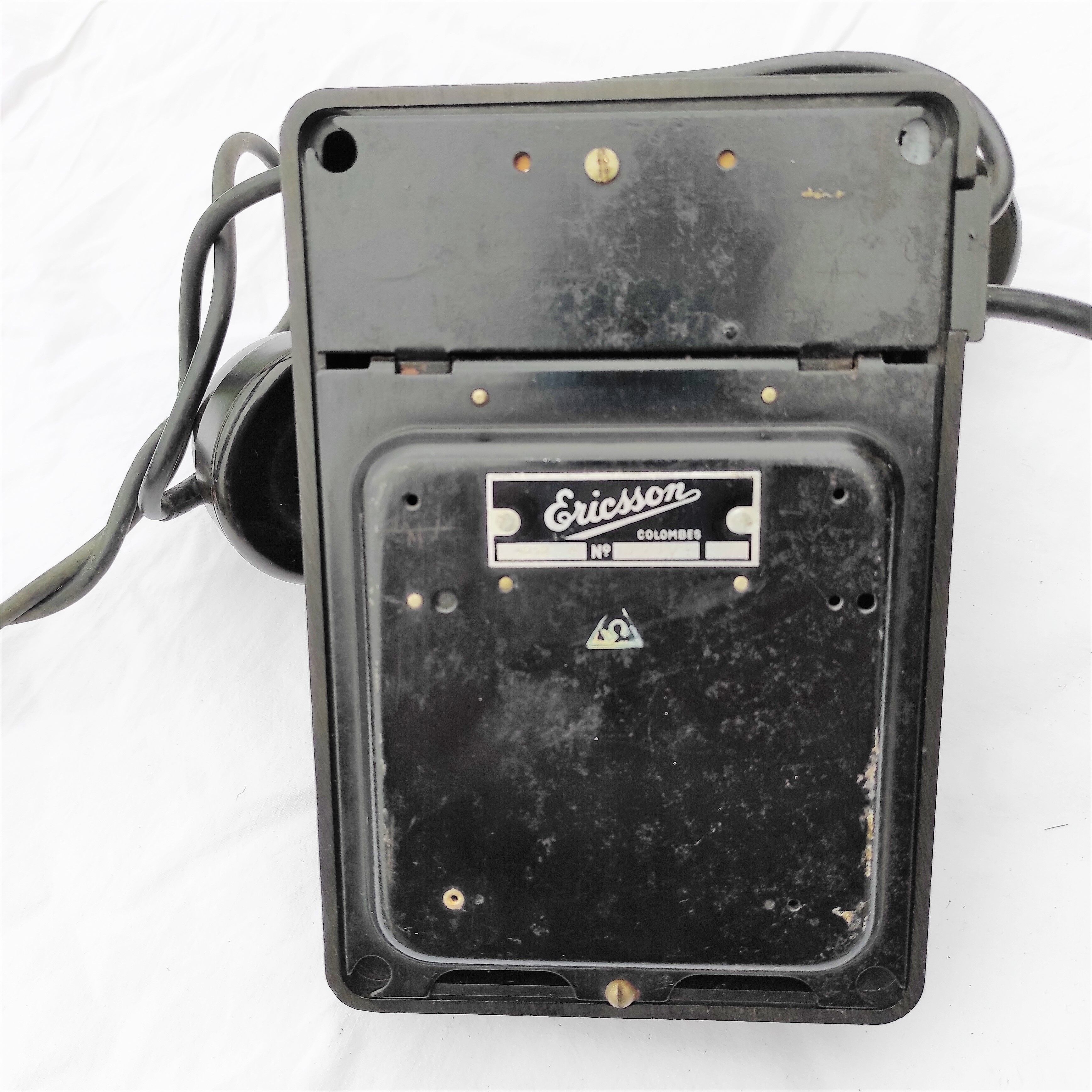 Ericsson phone design brand vintage in bakelite black years 50