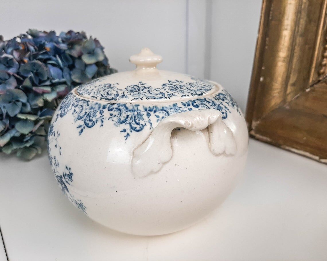 Tea service Louis XV in Earth of Gien Iron Earth